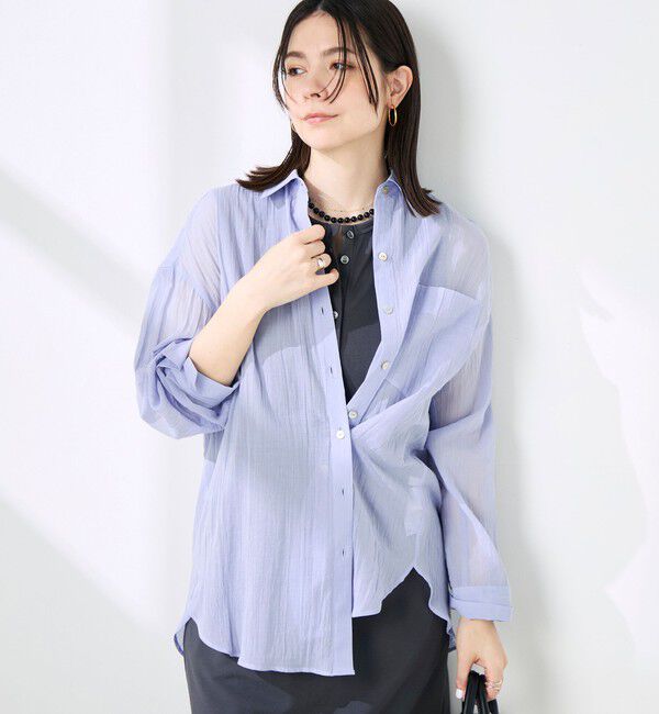 NOLLEY'S「ウォッシャブルキャッチワッシャーシアーシャツ」|シャツ・ブラウス|