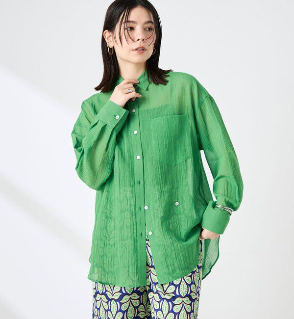 NOLLEY'S「ウォッシャブルキャッチワッシャーシアーシャツ」|シャツ・ブラウス|