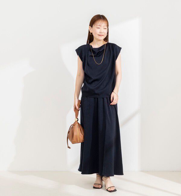 NOLLEY'S sophi「【BECシリーズ】《セットアップ対応》ウォッシャブルピーチサテンフレンチブラウス」|シャツ・ブラウス|