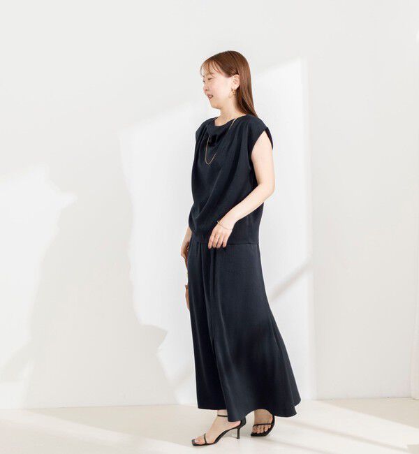 NOLLEY'S sophi「【BECシリーズ】《セットアップ対応》ウォッシャブルピーチサテンフレンチブラウス」|シャツ・ブラウス|