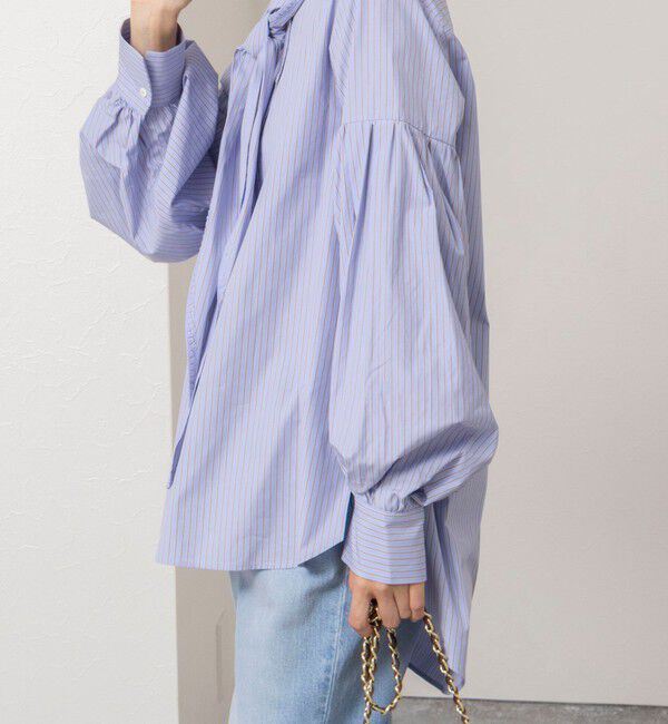 NOLLEY'S「【MARILYN MOON/マリリーンムーン】stripe embroidery tie blouse」|シャツ・ブラウス|