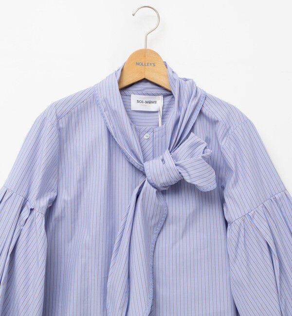 NOLLEY'S「【MARILYN MOON/マリリーンムーン】stripe embroidery tie blouse」|シャツ・ブラウス|