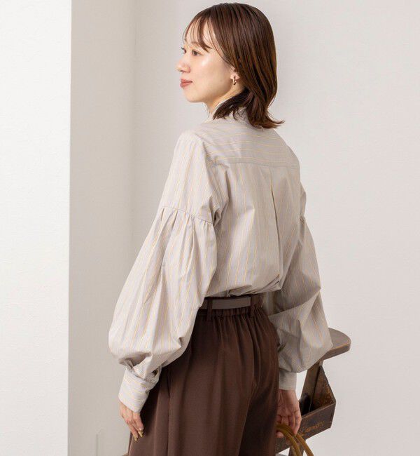 NOLLEY'S「【MARILYN MOON/マリリーンムーン】stripe embroidery tie blouse」|シャツ・ブラウス|