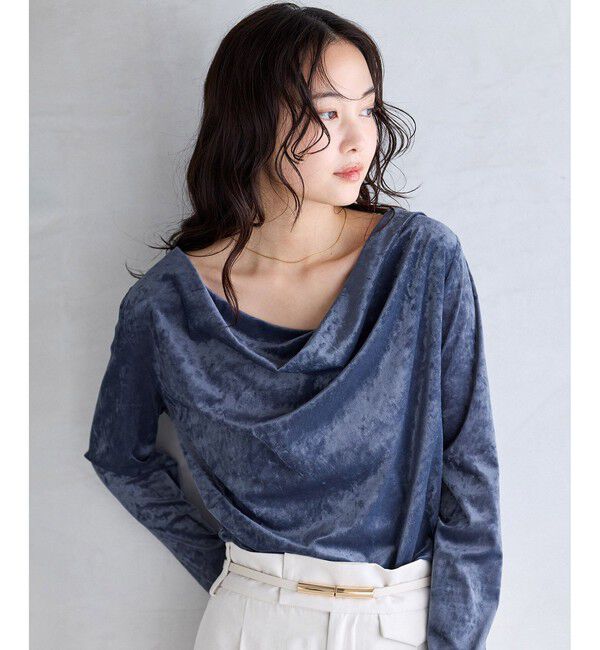 VIS「クラッシュベロアドレープトップス」|Tシャツ・カットソー|