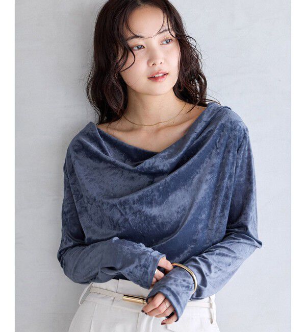 VIS「クラッシュベロアドレープトップス」|Tシャツ・カットソー|