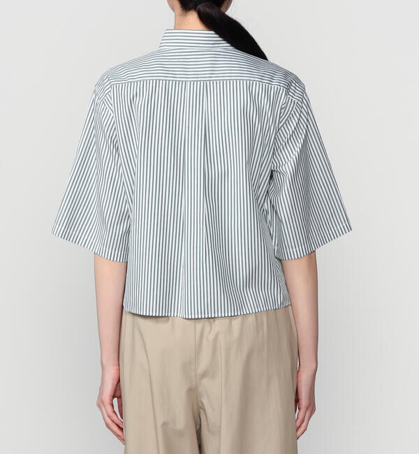GYMPHLEX「Gymphlex | ショート ボタンダウン半袖シャツ STRIPE WOMEN」|シャツ・ブラウス|