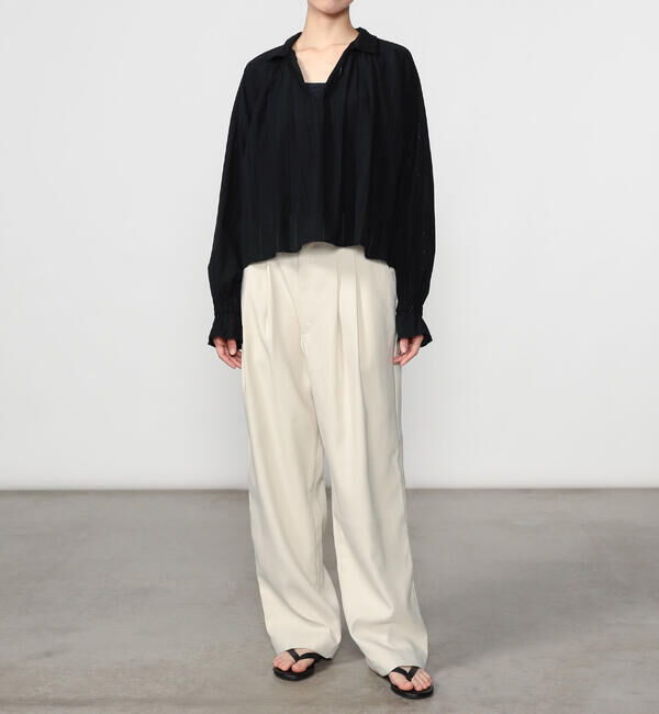  「INDIA INDUSTRY | コットン 長袖スキッパーシャツ WOMEN」|シャツ・ブラウス|