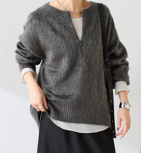  「【EC限定カラーあり/軽量/お尻周りカバー◎】エアリージップニット」|ニット・セーター|