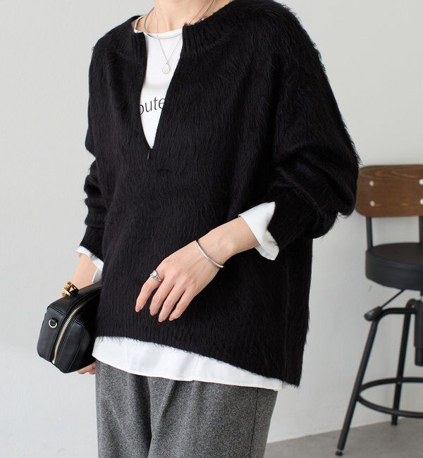  「【EC限定カラーあり/軽量/お尻周りカバー◎】エアリージップニット」|ニット・セーター|ブラック