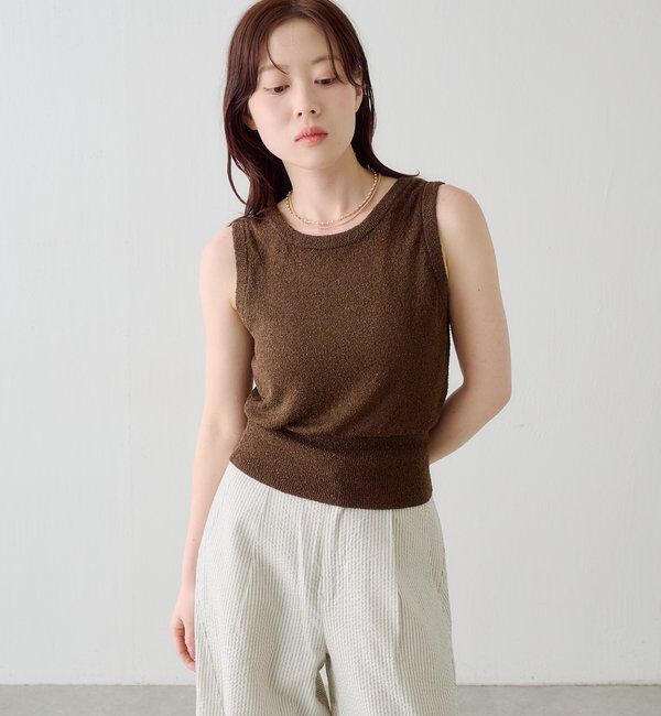  「【新色追加/6色展開】ブークレニットタンク」|キャミソール|