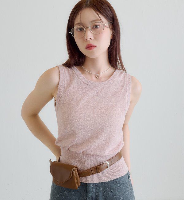  「【新色追加/6色展開】ブークレニットタンク」|キャミソール|