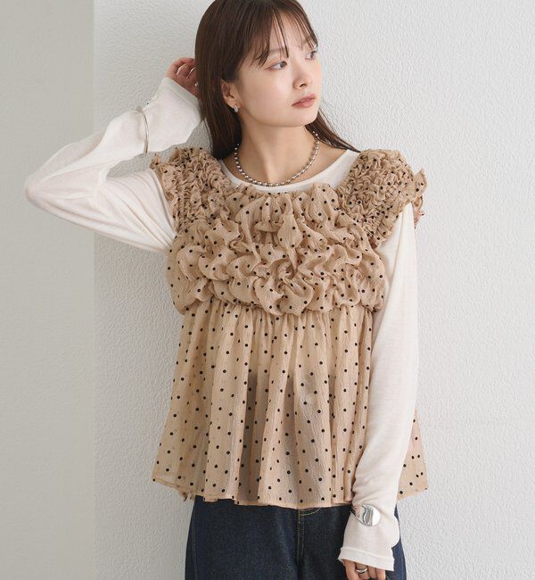  「ふわふわシャーリングチュニック」|シャツ・ブラウス|