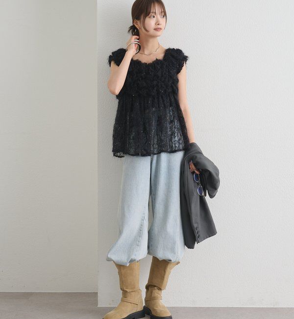  「ふわふわシャーリングチュニック」|シャツ・ブラウス|