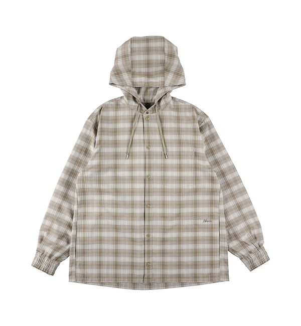 ABAHOUSE「【NANGA / ナンガ】GRID TARTAN FIELD HOOD SHIR」|シャツ・ブラウス|ベージュ