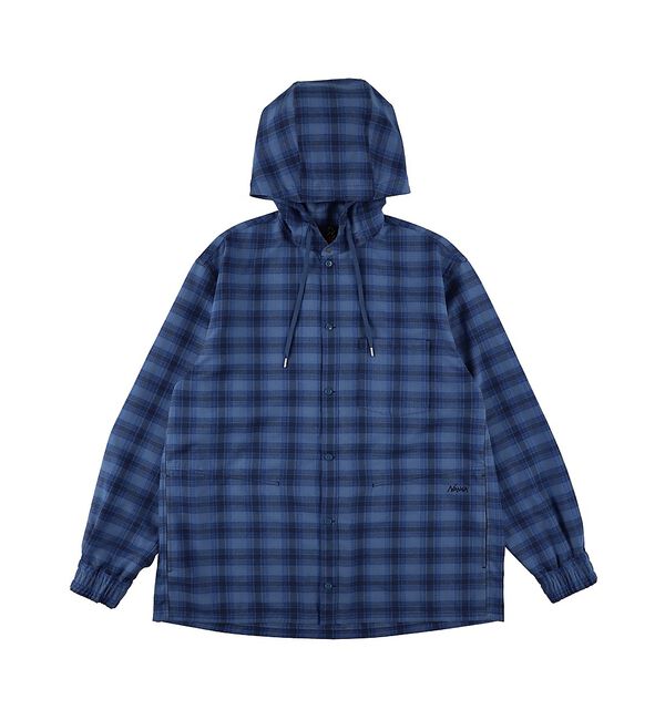 ABAHOUSE「【NANGA / ナンガ】GRID TARTAN FIELD HOOD SHIR」|シャツ・ブラウス|ブルー