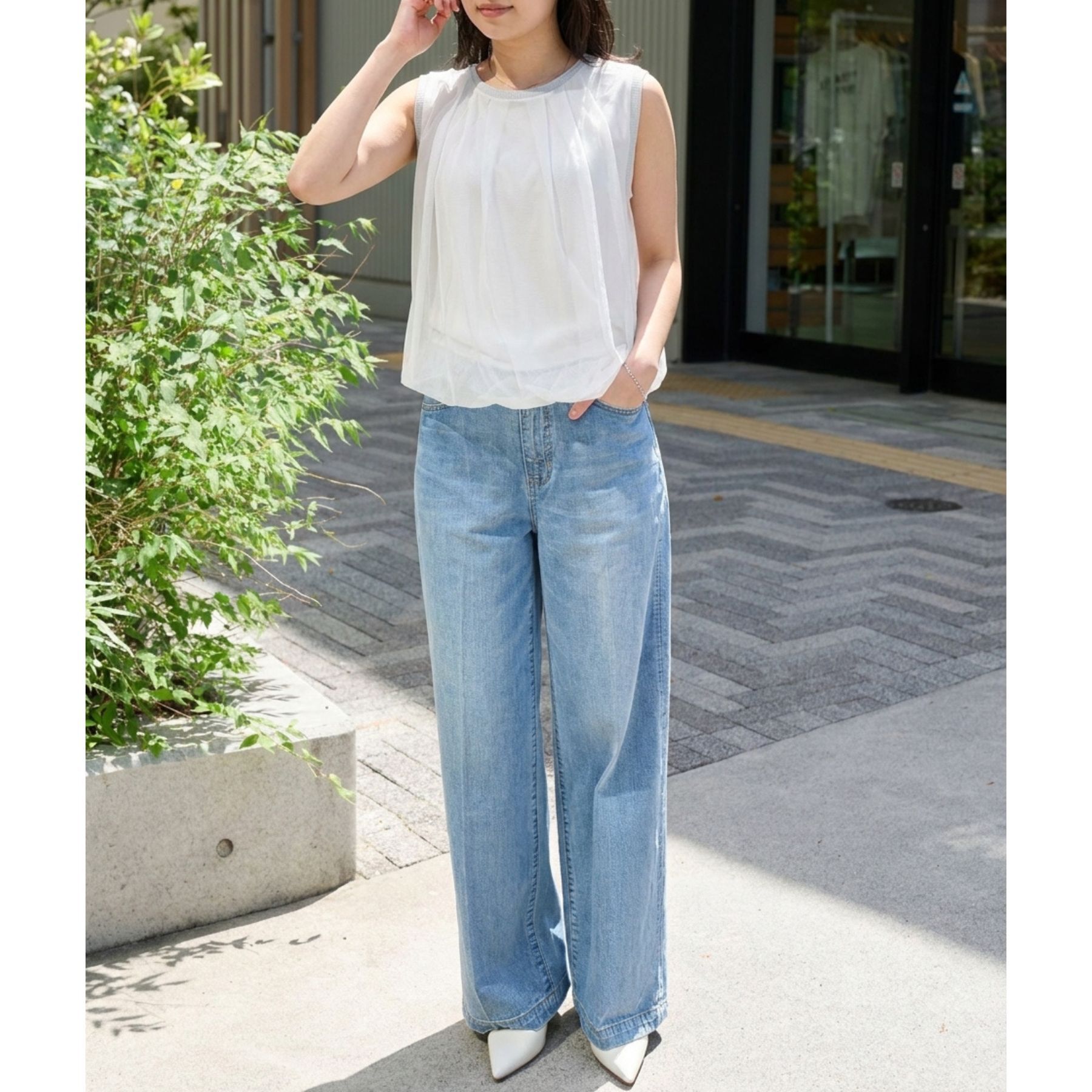 Rouge vif「【一部店舗限定】チュールレイヤードニットトップス」|ニット・セーター|