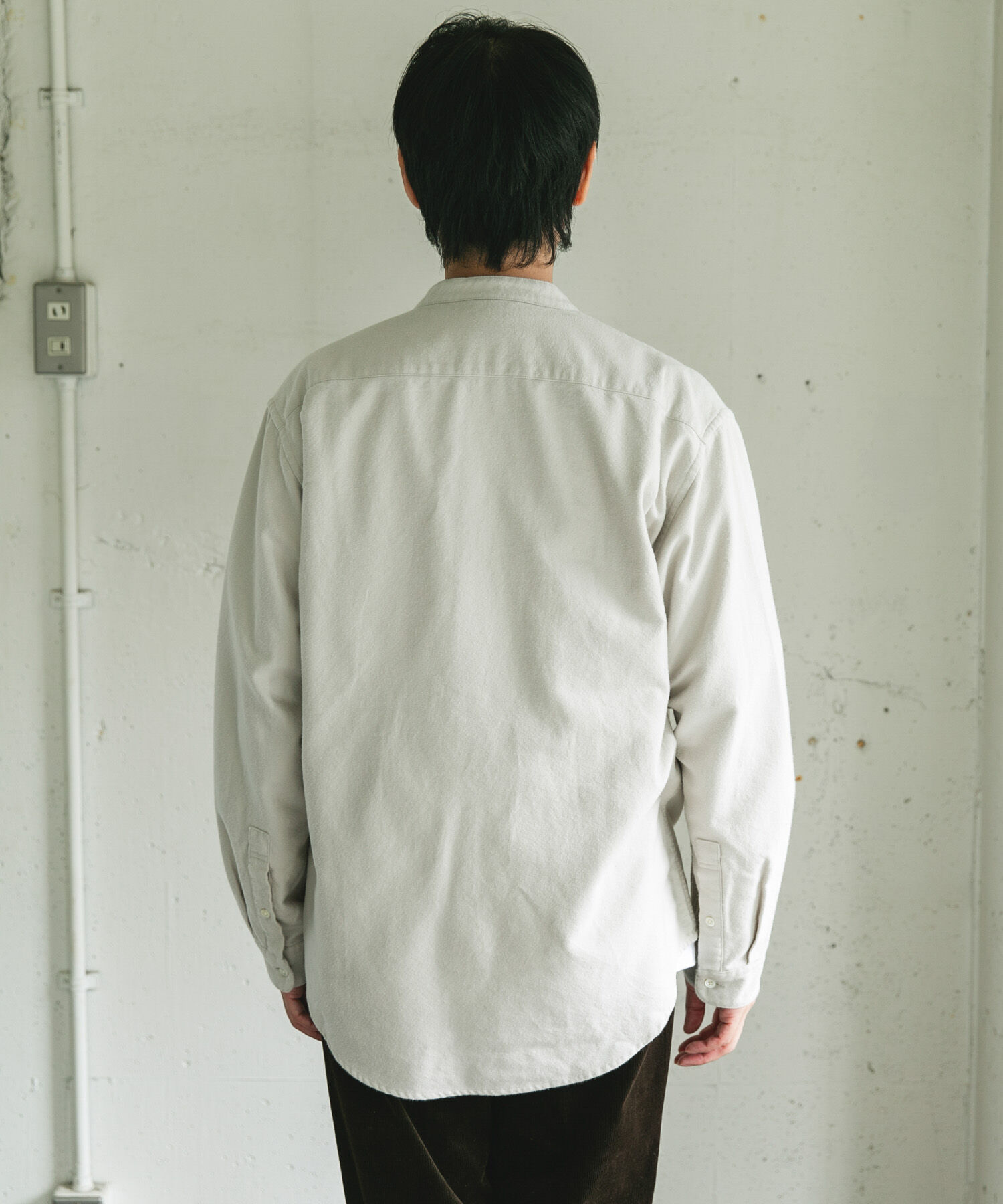 URBAN RESEARCH DOORS「両面起毛ネルバンドカラーシャツ」|シャツ・ブラウス|