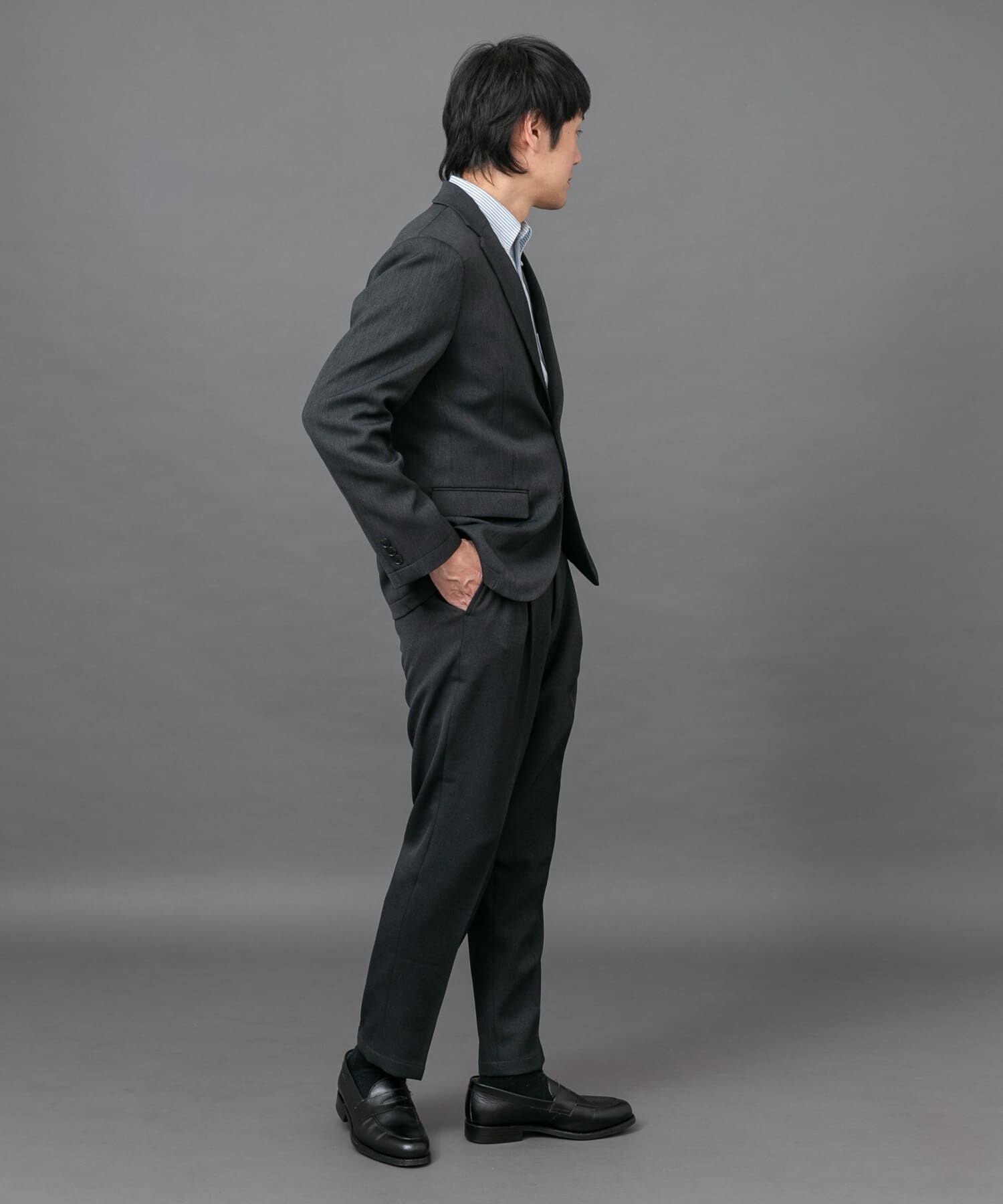 URBAN RESEARCH DOORS「LIFE STYLE TAILOR　ブラッシュドツイルストレッチパンツ」|スラックス|