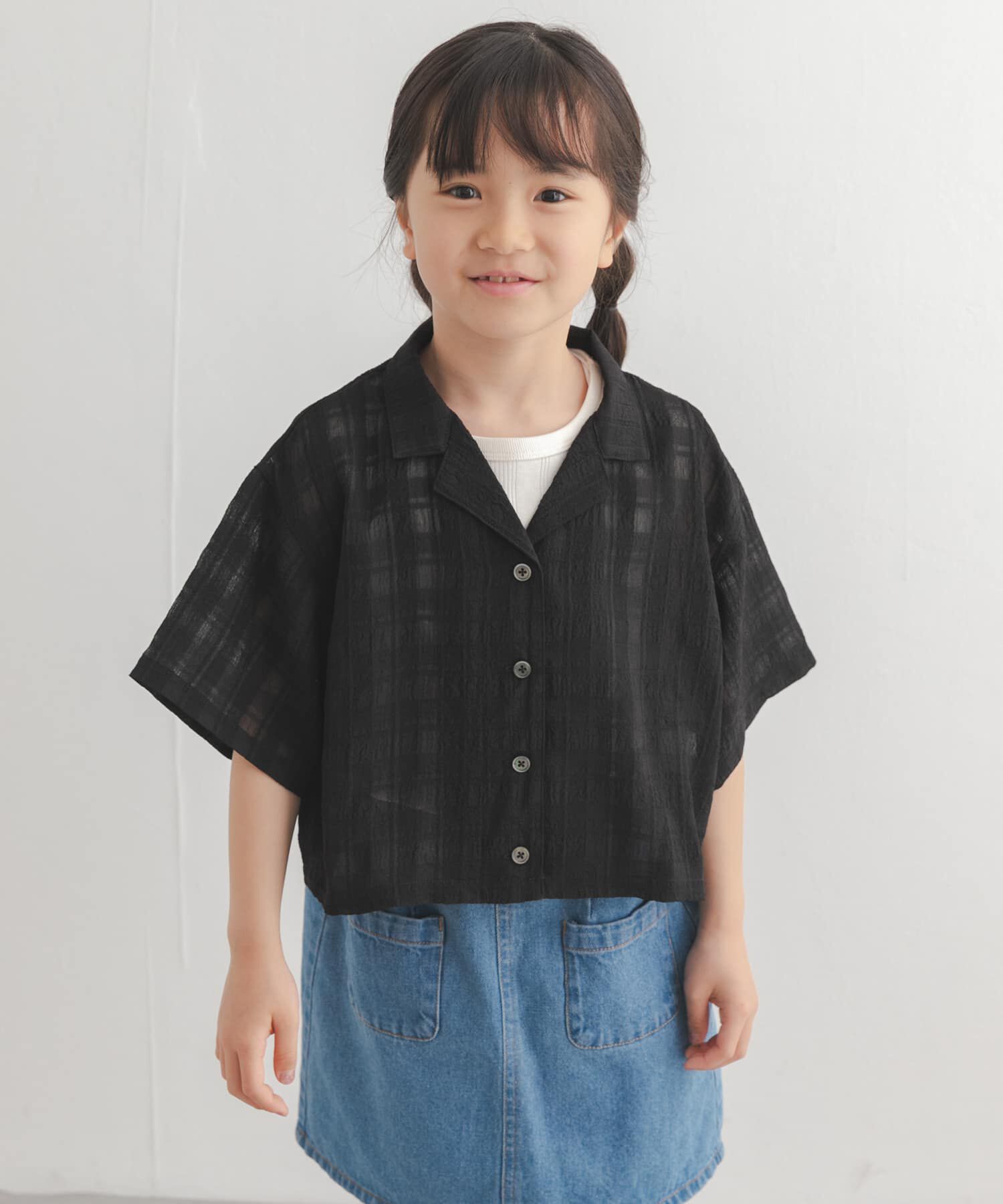 URBAN RESEARCH DOORS「シアーチェックオープンカラーシャツ(KIDS)」|その他|