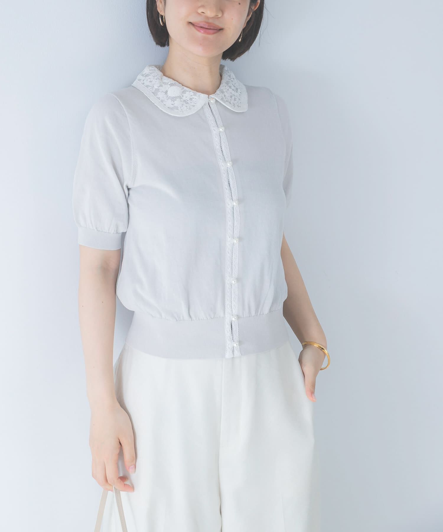 URBAN RESEARCH ROSSO「MARILYN MOON　LACE COLOR KNIT CARDIGAN」|カーディガン|