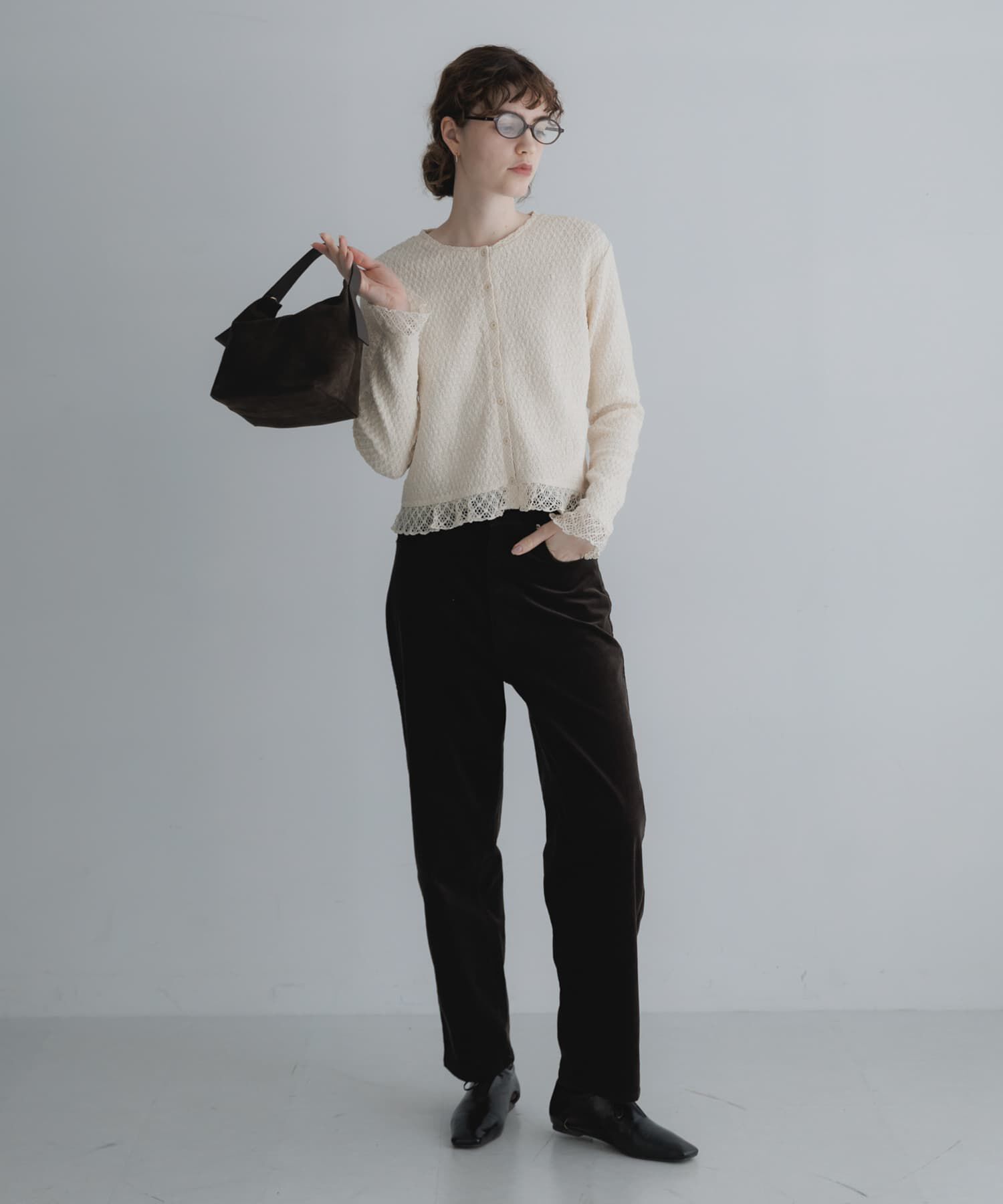 Sonny Label 「『WEB限定』レースシャーリングフリルカットソー」|Tシャツ・カットソー|