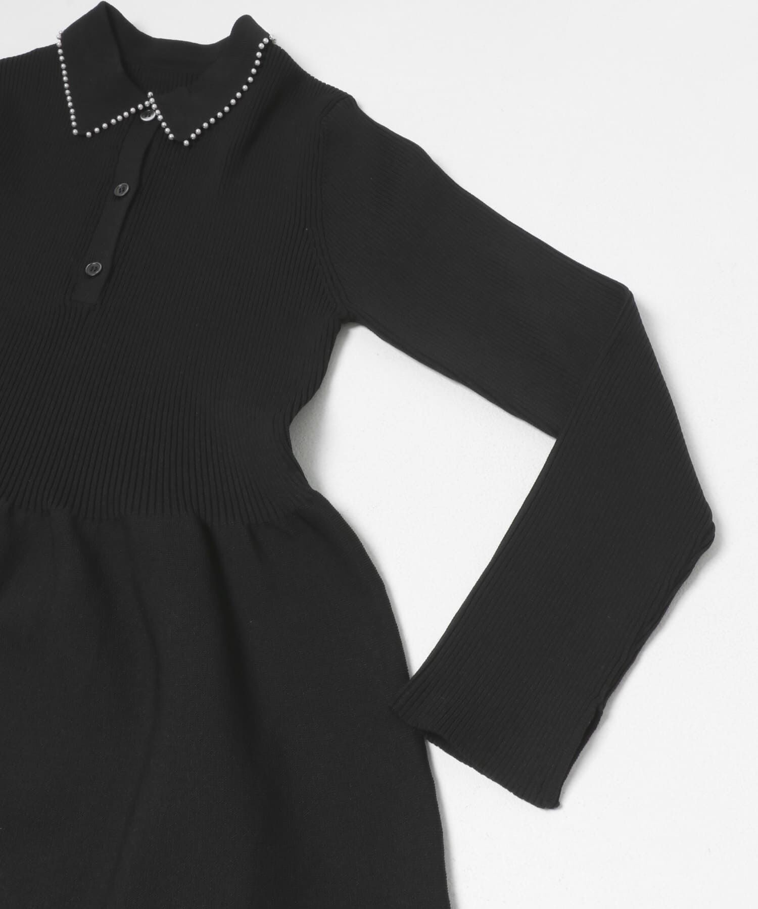 URBAN RESEARCH ROSSO「『WEB/一部店舗限定』パールトリムフォルムニットワンピース」|ワンピース|