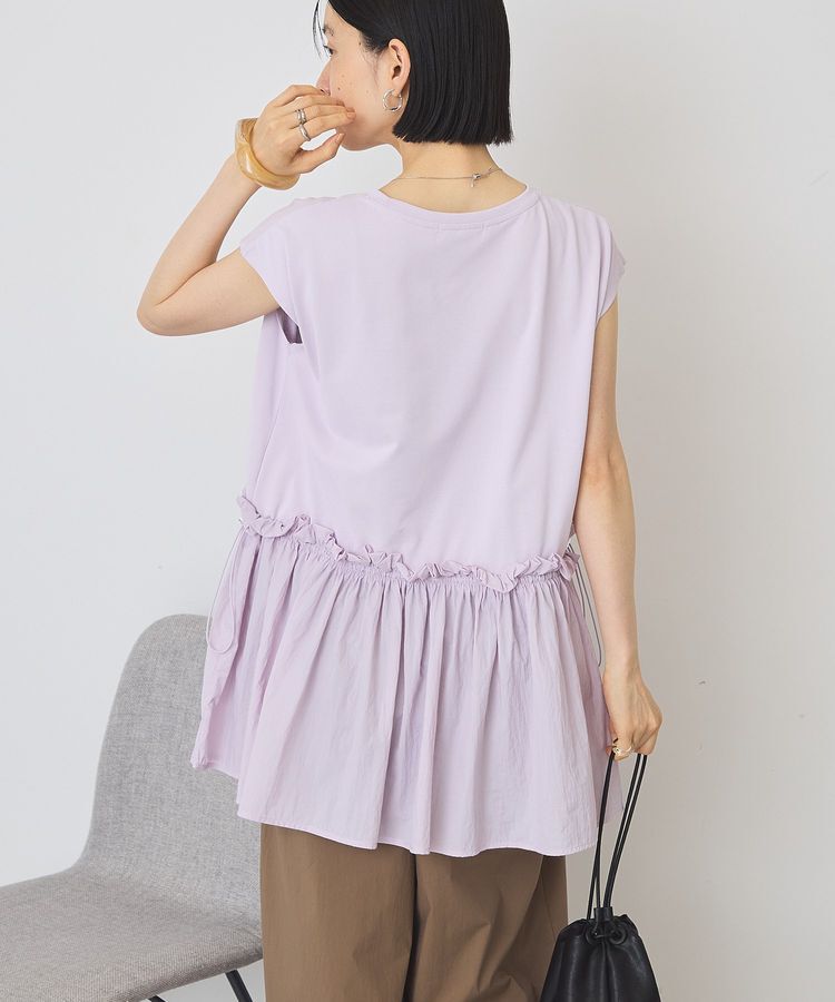AMERICAN HOLIC「【汗染み防止】異素材ペプラムプルオーバー」|Tシャツ・カットソー|