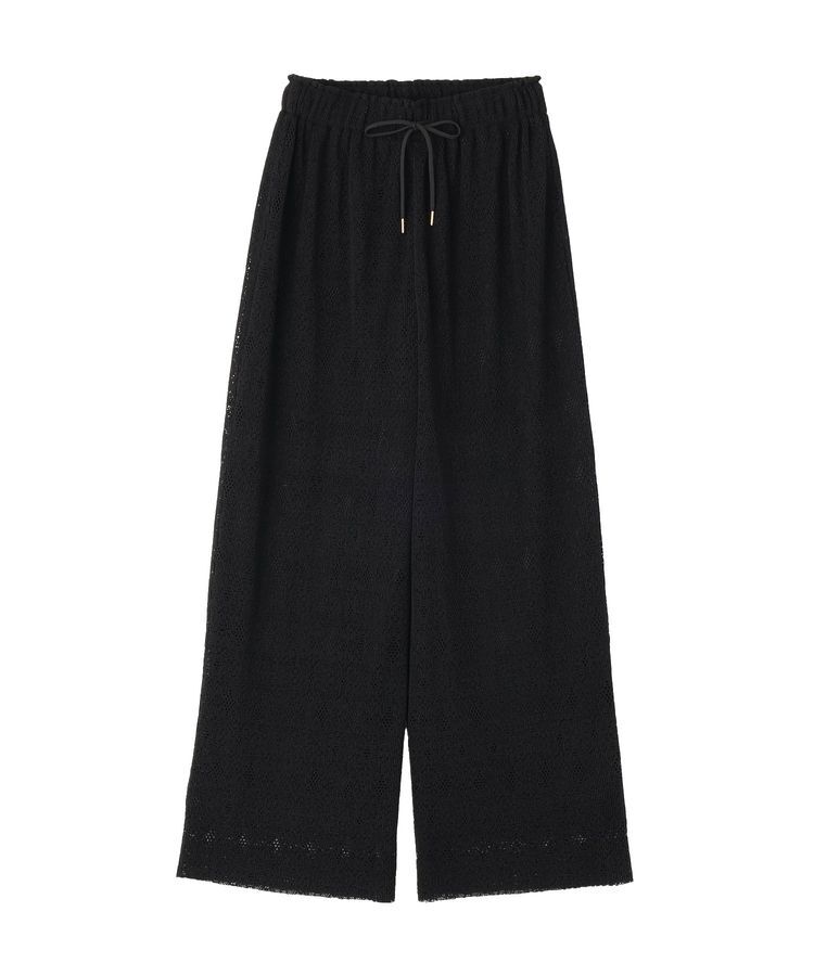 Green Parks「カットプリーツレースパンツ」|その他|Black