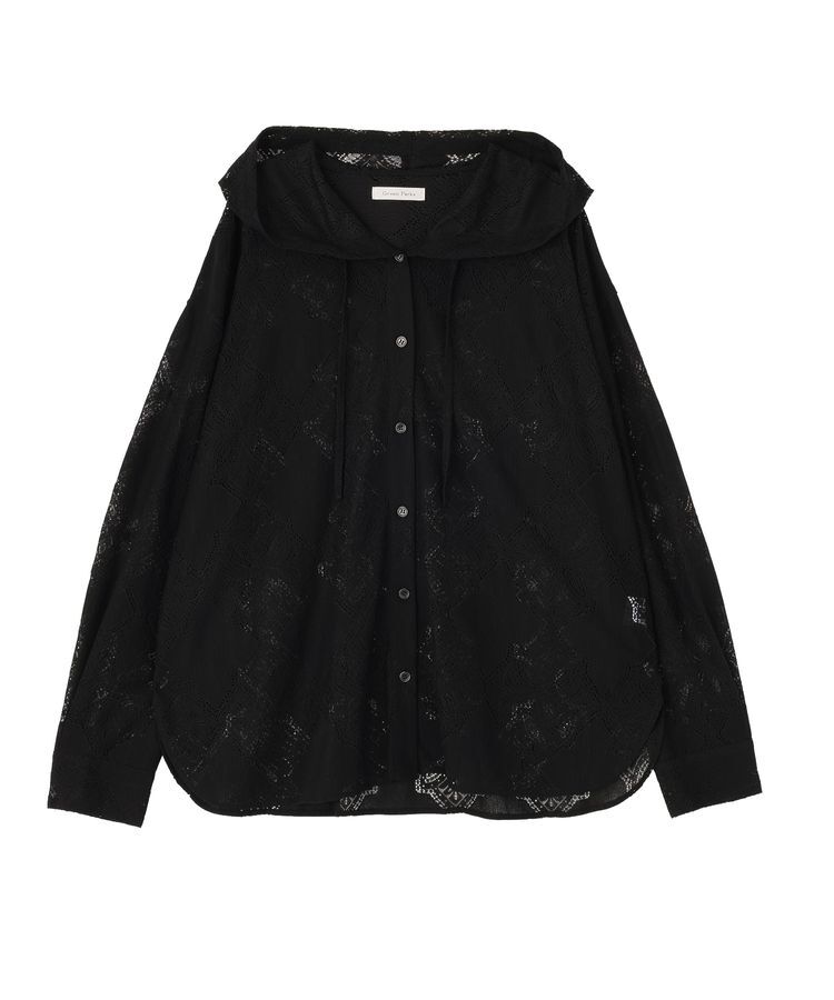 Green Parks「フードレースシャツ」|シャツ・ブラウス|Black