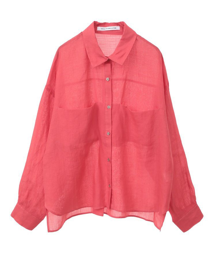 GARAGE OF GOOD CLOTHING「リネン切り替えポケットショート丈シャツ」|シャツ・ブラウス|