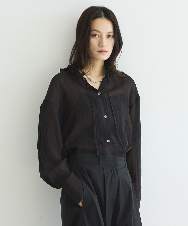 GARAGE OF GOOD CLOTHING「フリルカラーブラウス」|シャツ・ブラウス|Black