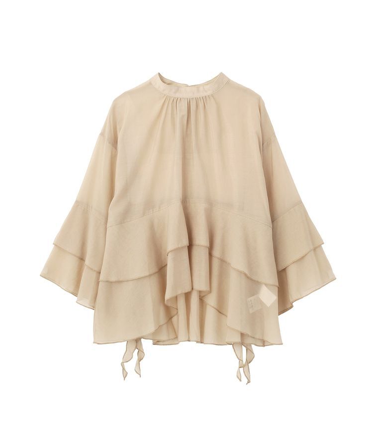GARAGE OF GOOD CLOTHING「スタンドネックティアードフリルブラウス」|シャツ・ブラウス|Beige