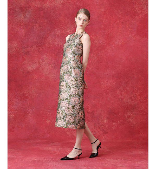 LOULOU WILLOUGHBY「グロッシージャガードノースリワンピース」|ワンピース|