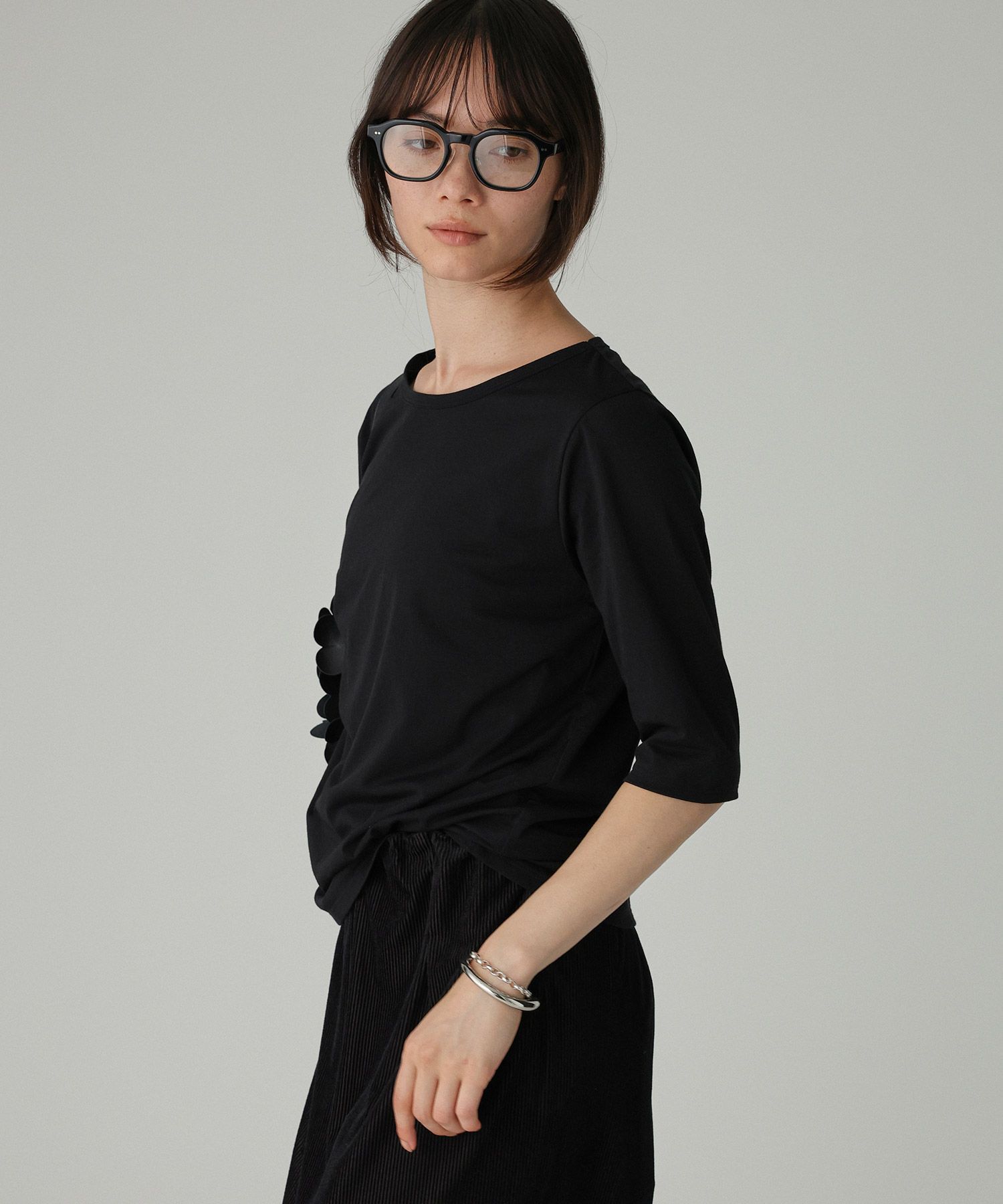 BABYLONE「五分袖シアーTシャツ」|Tシャツ・カットソー|