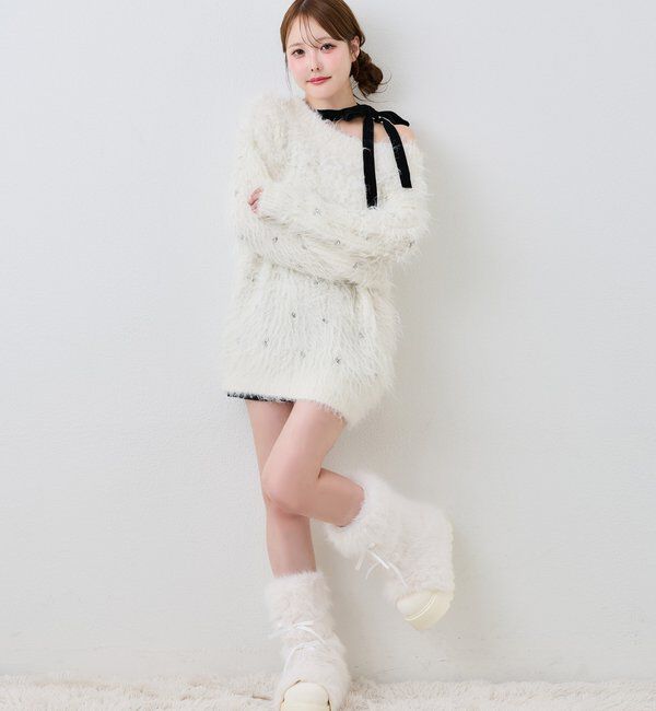 「【Premium order】ふわモテジュエルニットワンピ」|ワンピース|