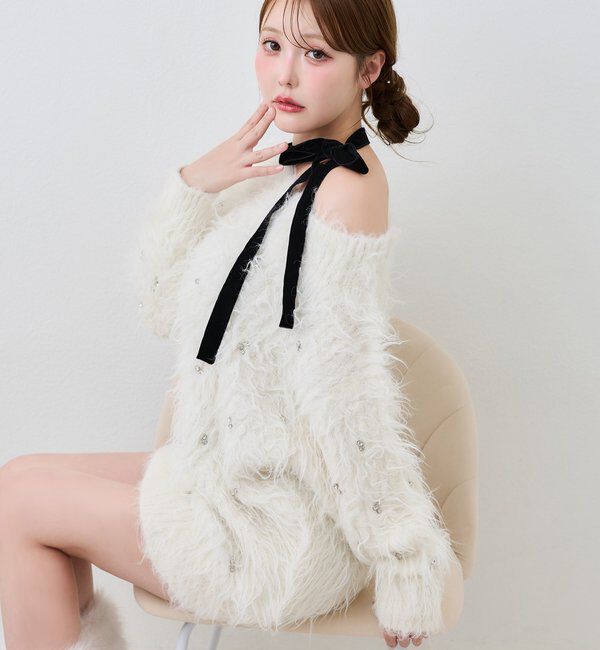  「【Premium order】ふわモテジュエルニットワンピ」|ワンピース|