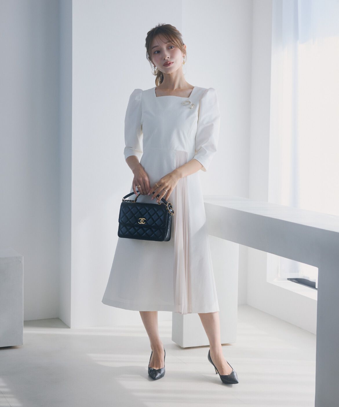 Maglie le cassetto「《M Maglie le cassetto&times;吉田理紗》ハレ映えプリーツワンピース」|ワンピース|