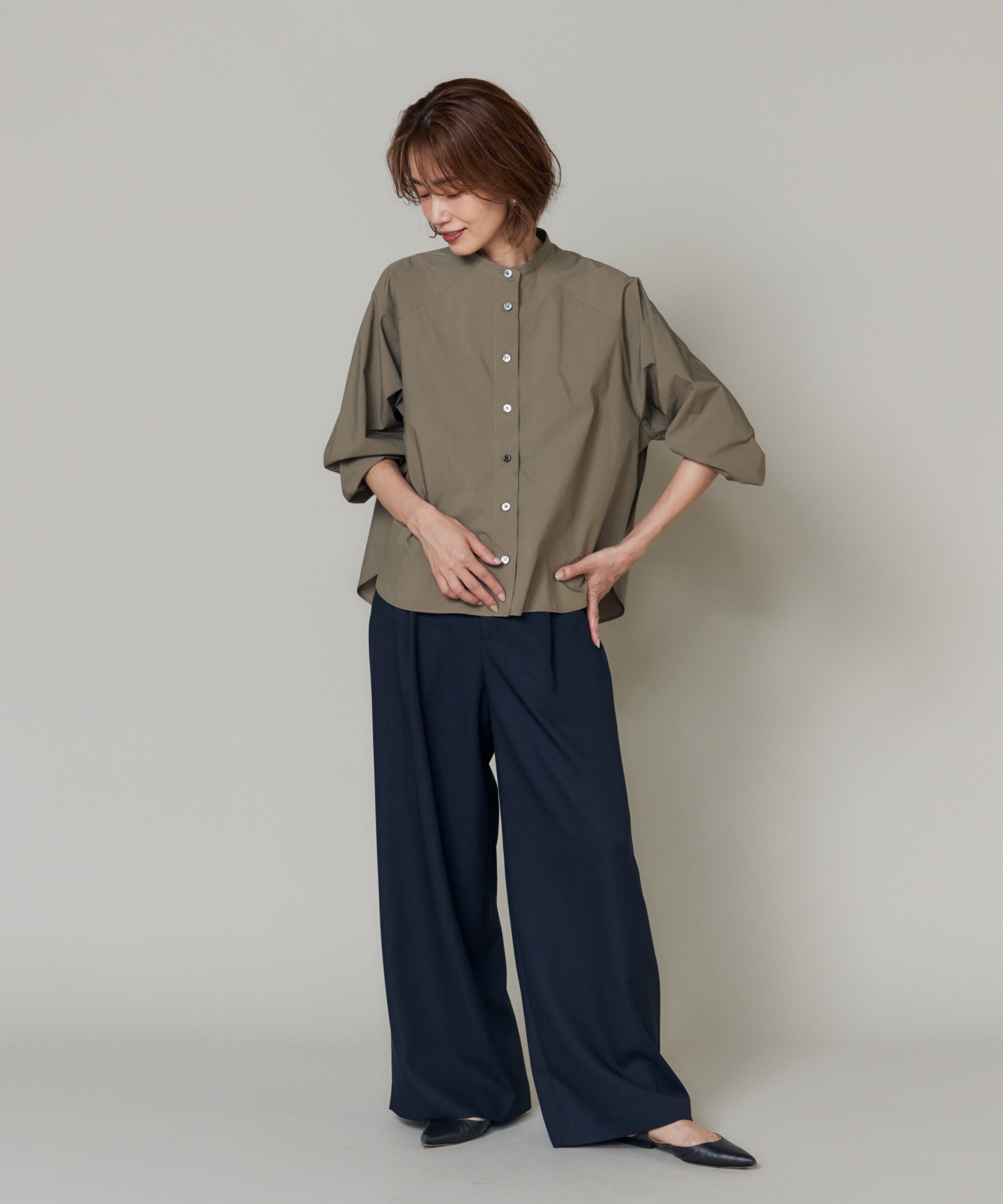 7-IDconcept.「ｻｲﾄﾞｽﾘｯﾄﾊﾞﾝﾄﾞｶﾗｰｼｬﾂ|ﾓｰﾄﾞなﾃﾞｨﾃｰﾙで魅せ」|シャツ・ブラウス|