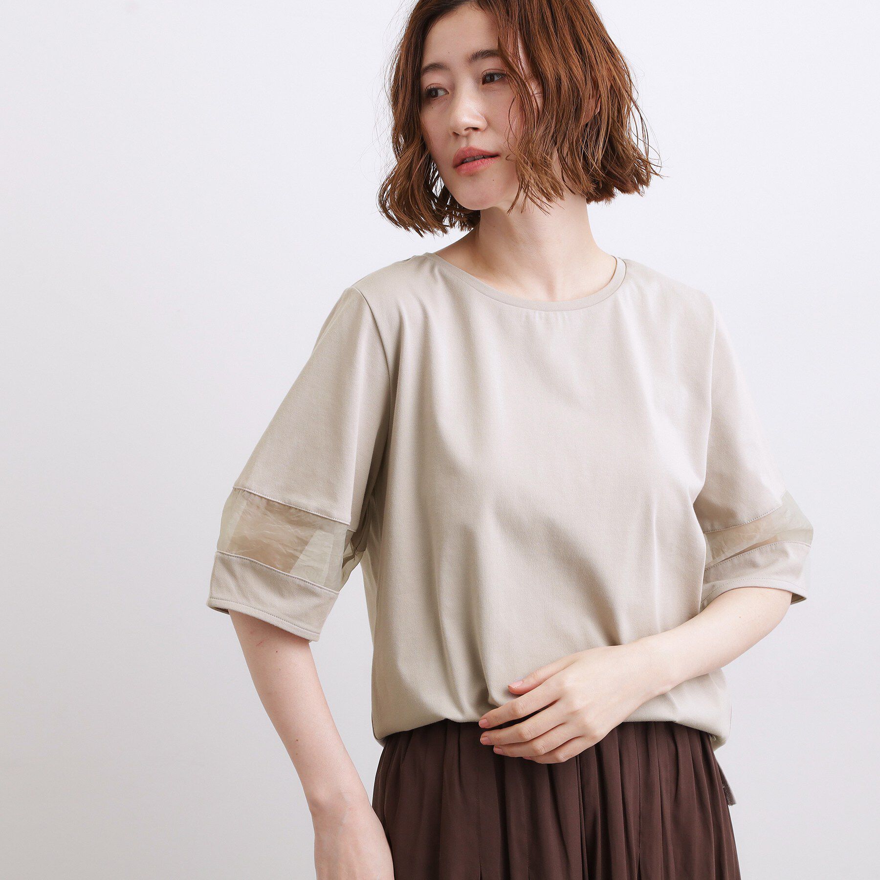 grove「【吸水速乾・UVカット】シアードッキングランタンスリーブTシャツ」|Tシャツ・カットソー|