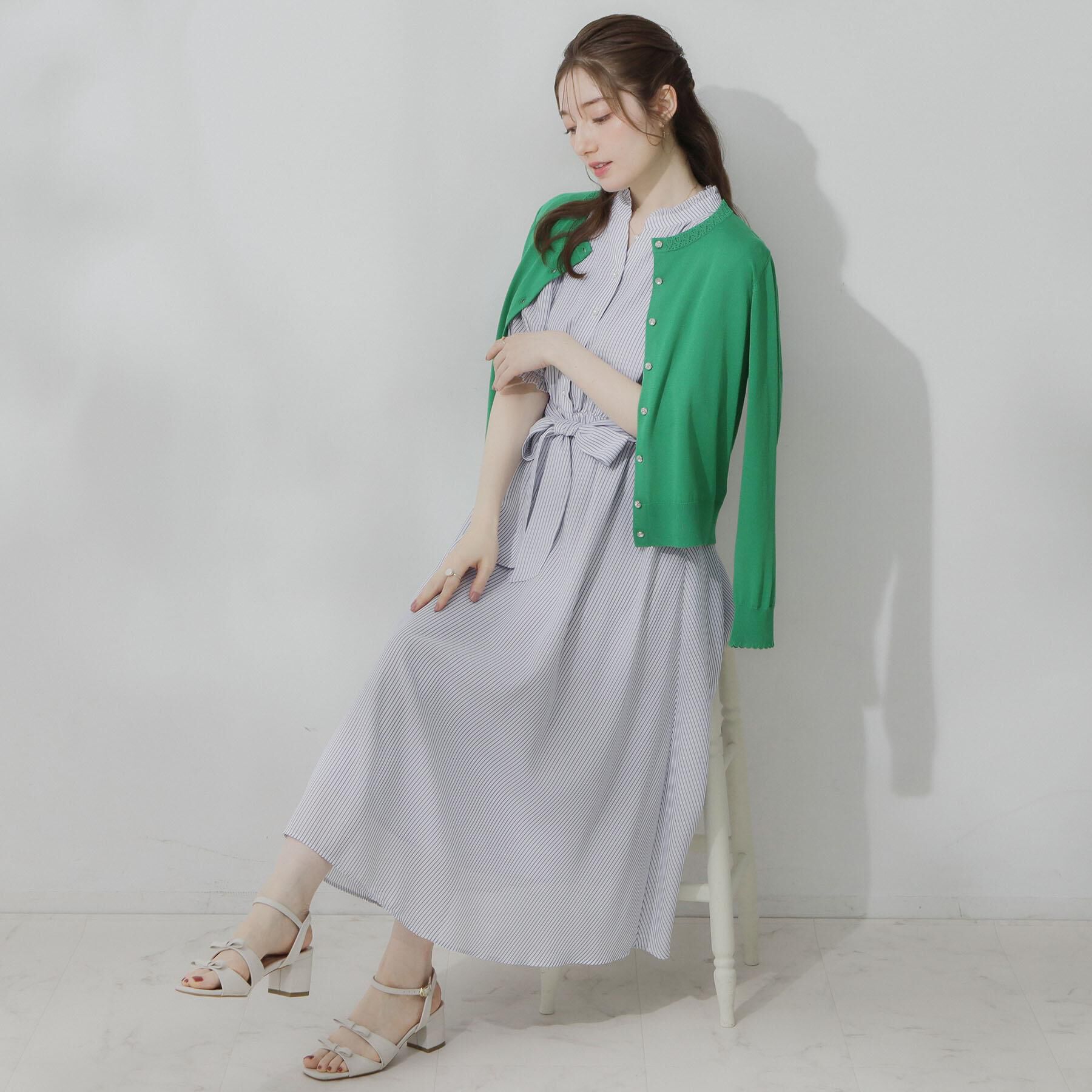 Couture broach「【アンサンブル可・UVカット・アンチピリング】ポイント透かしビジュー釦カーディガン」|カーディガン|