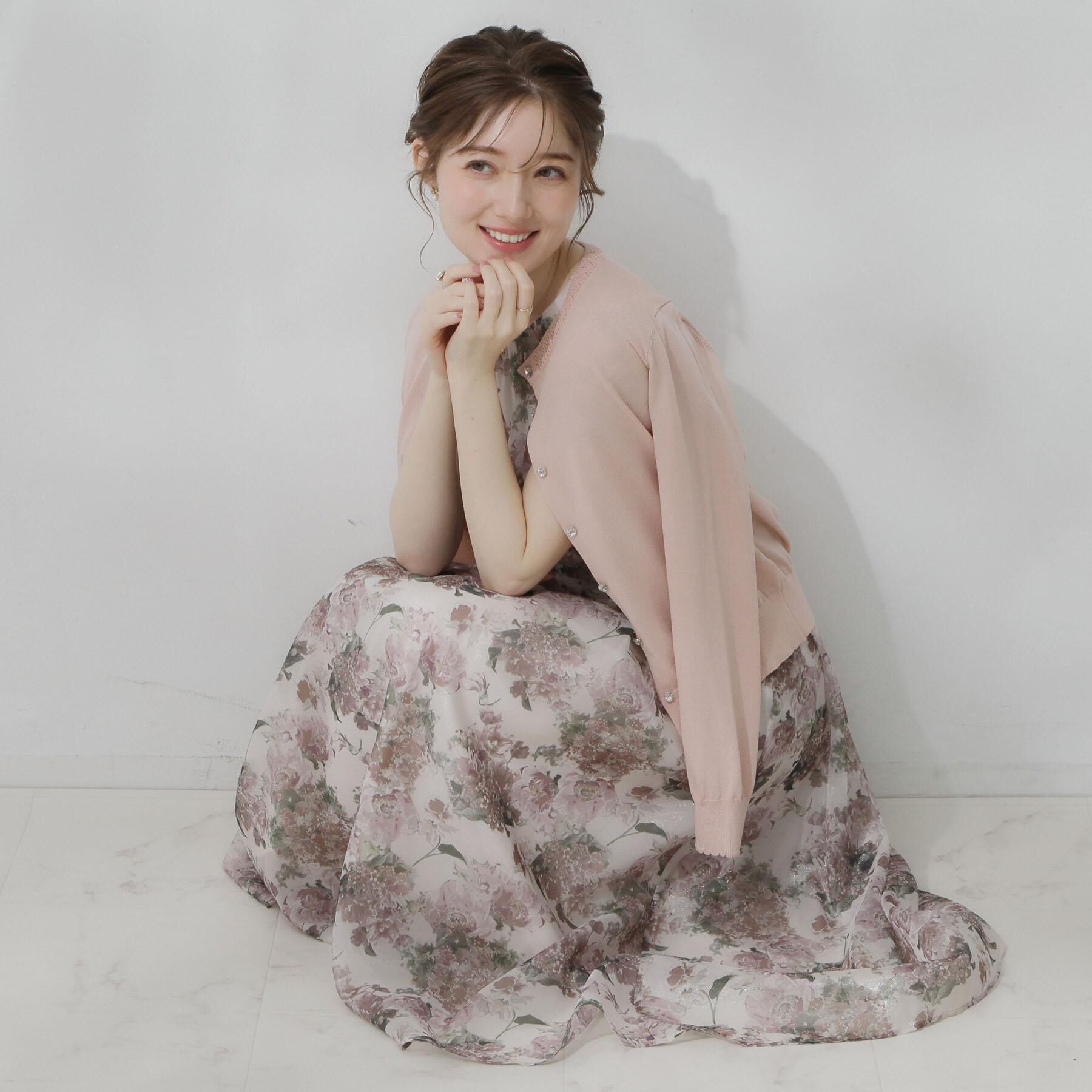 Couture broach「【アンサンブル可・UVカット・アンチピリング】ポイント透かしビジュー釦カーディガン」|カーディガン|