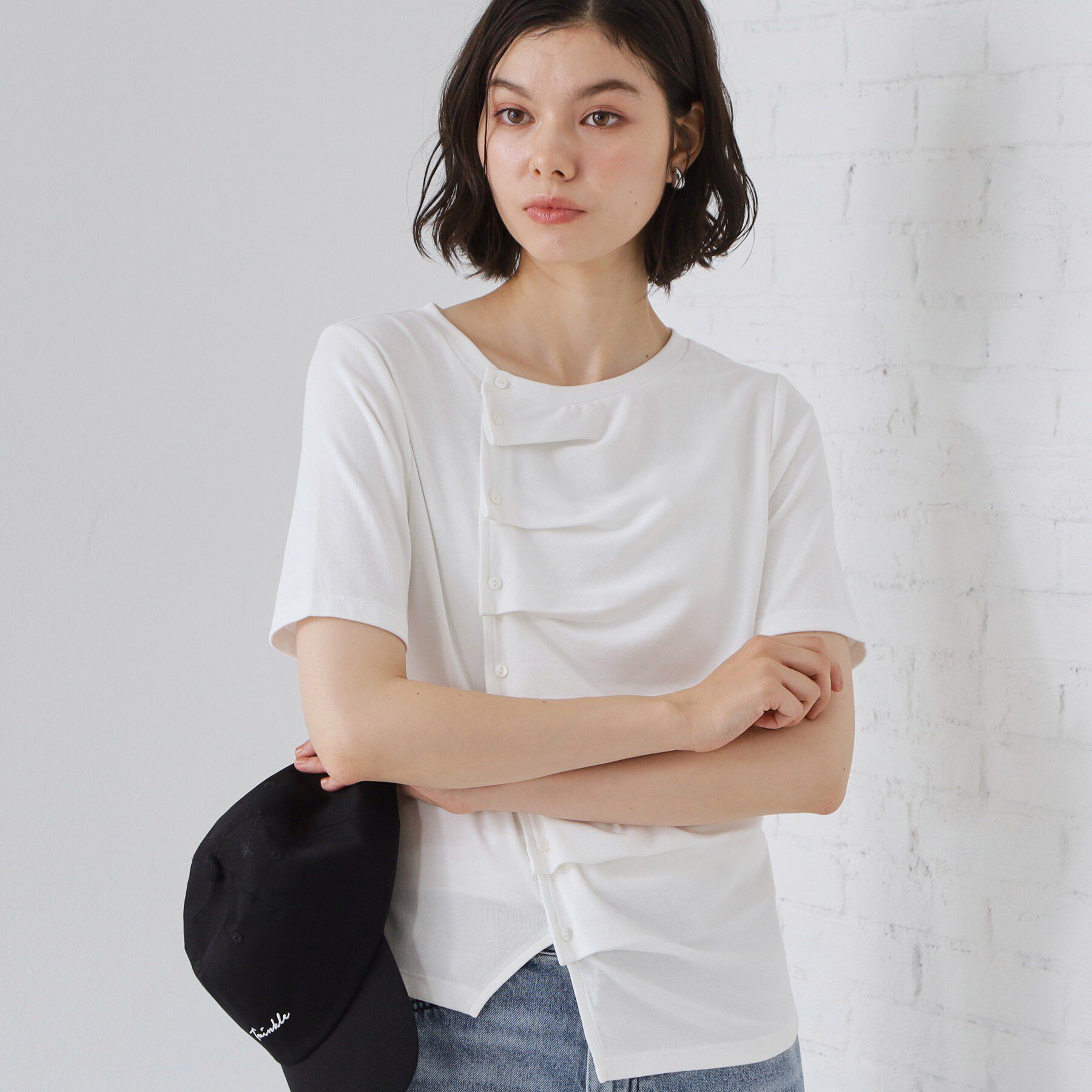 THE SHOP TK「フロントタックカットソー」|Tシャツ・カットソー|オフホワイト(003