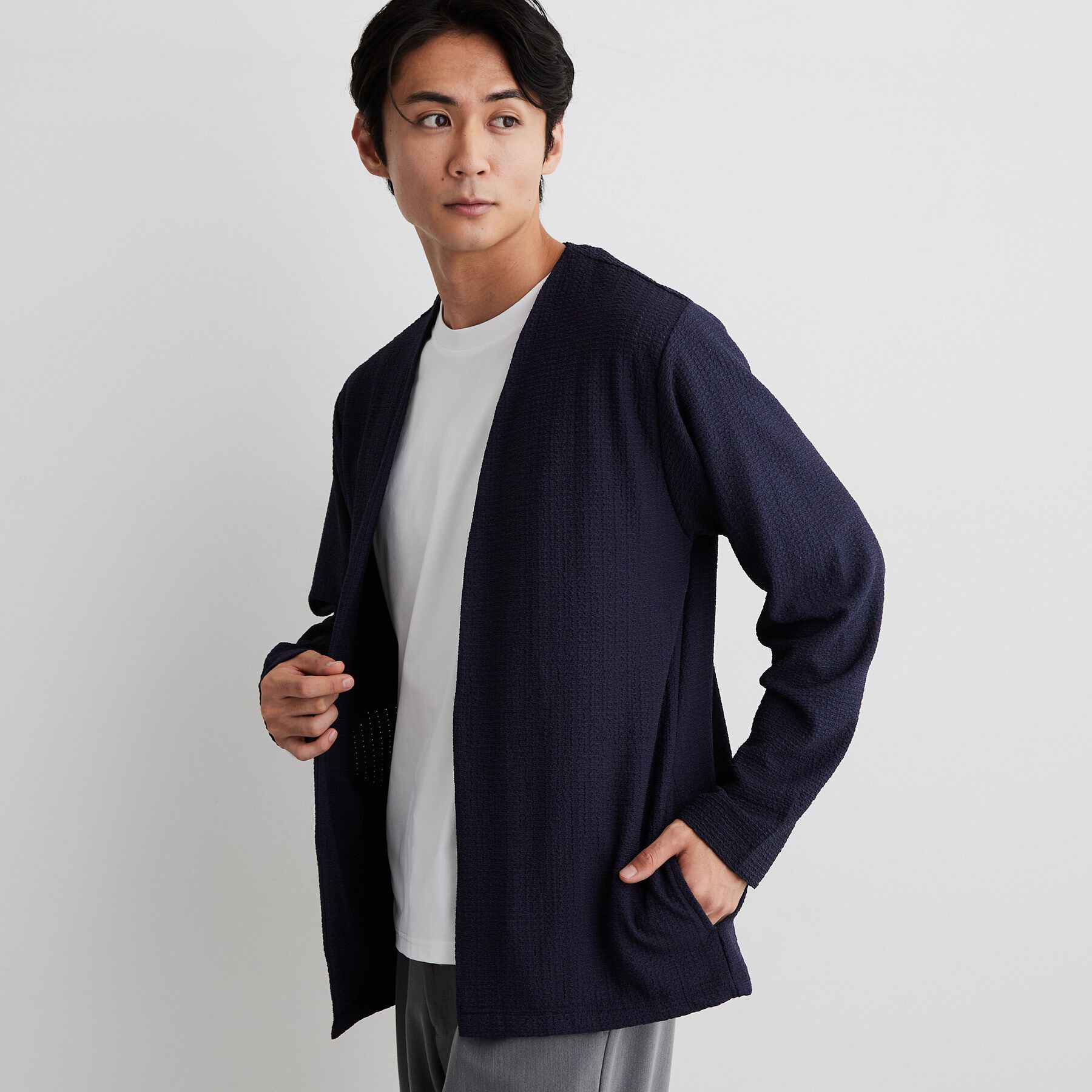 THE SHOP TK「【半袖Tシャツ付き／洗濯機OK】アンサンブル 長袖カーディガン」|カーディガン|