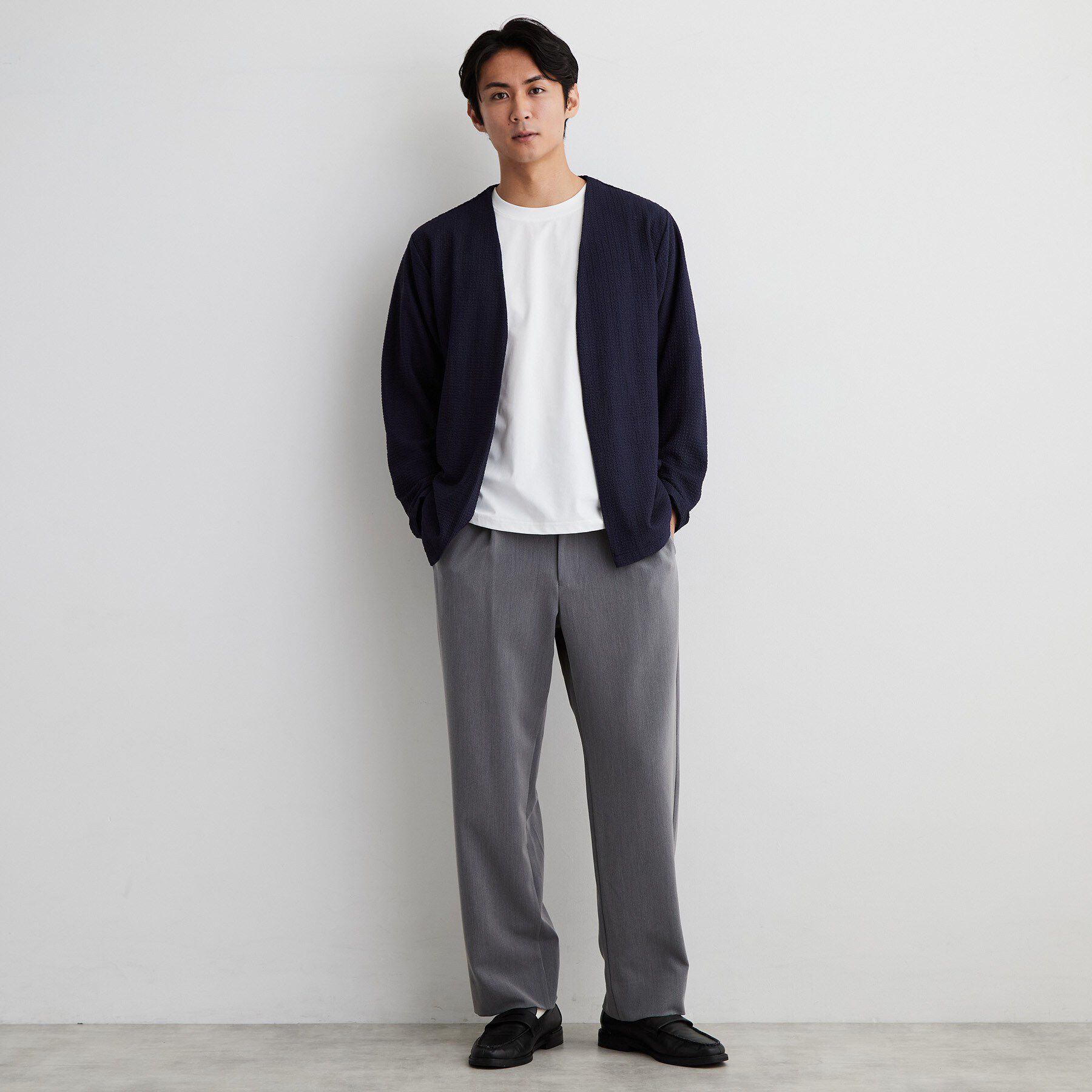 THE SHOP TK「【半袖Tシャツ付き／洗濯機OK】アンサンブル 長袖カーディガン」|カーディガン|