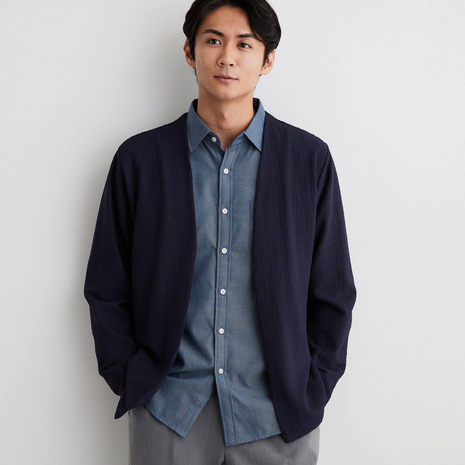 THE SHOP TK「【半袖Tシャツ付き／洗濯機OK】アンサンブル 長袖カーディガン」|カーディガン|