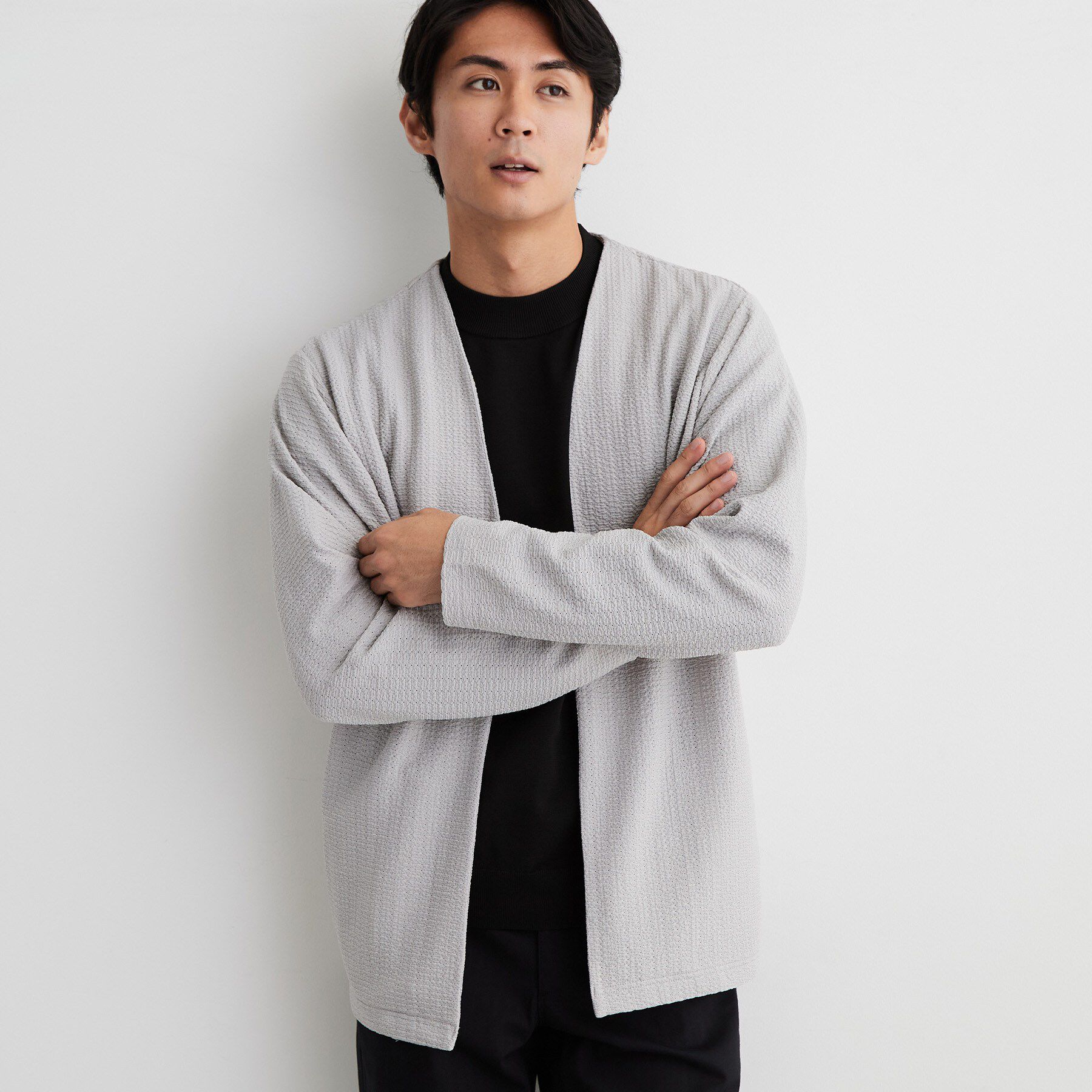 THE SHOP TK「【半袖Tシャツ付き／洗濯機OK】アンサンブル 長袖カーディガン」|カーディガン|