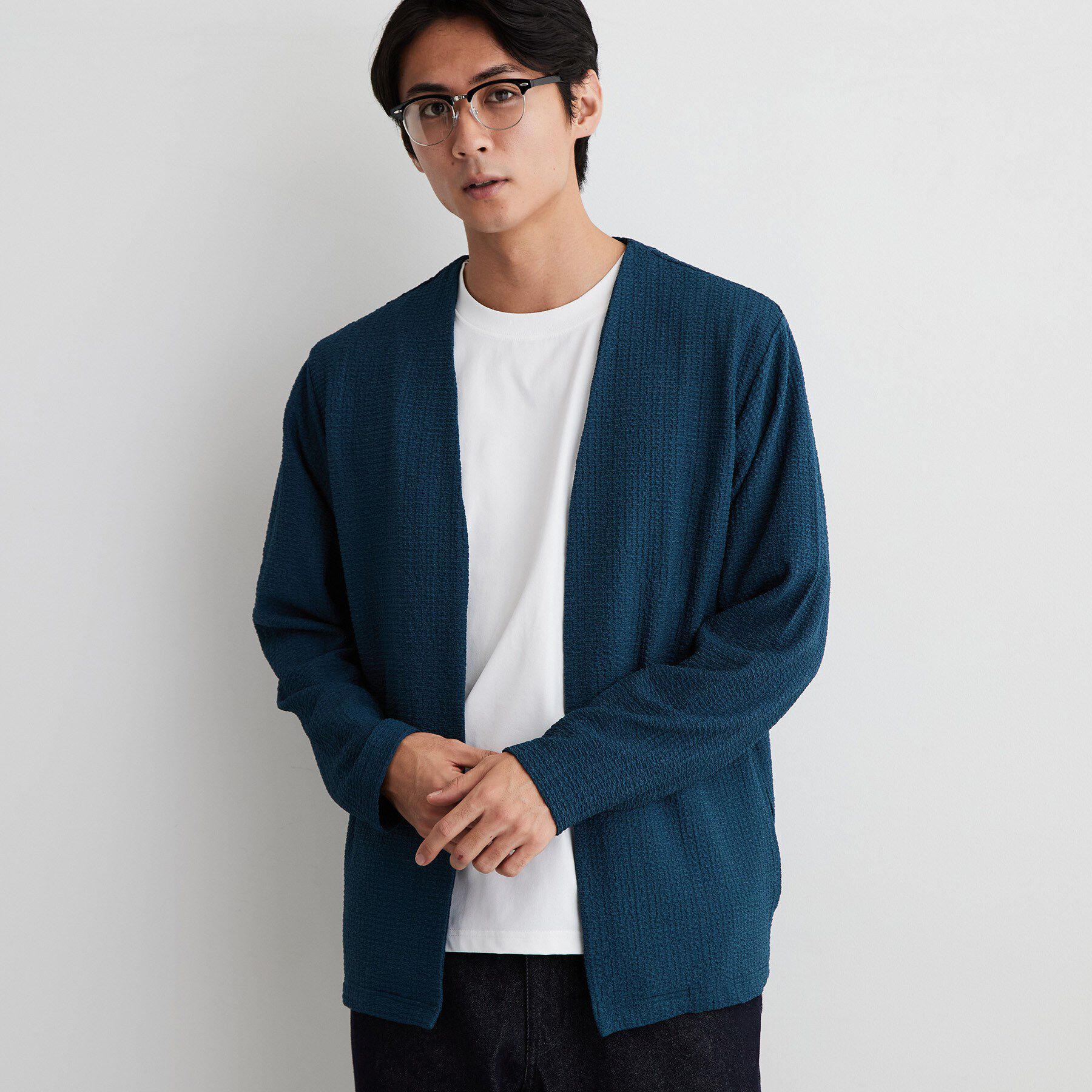 THE SHOP TK「【半袖Tシャツ付き／洗濯機OK】アンサンブル 長袖カーディガン」|カーディガン|