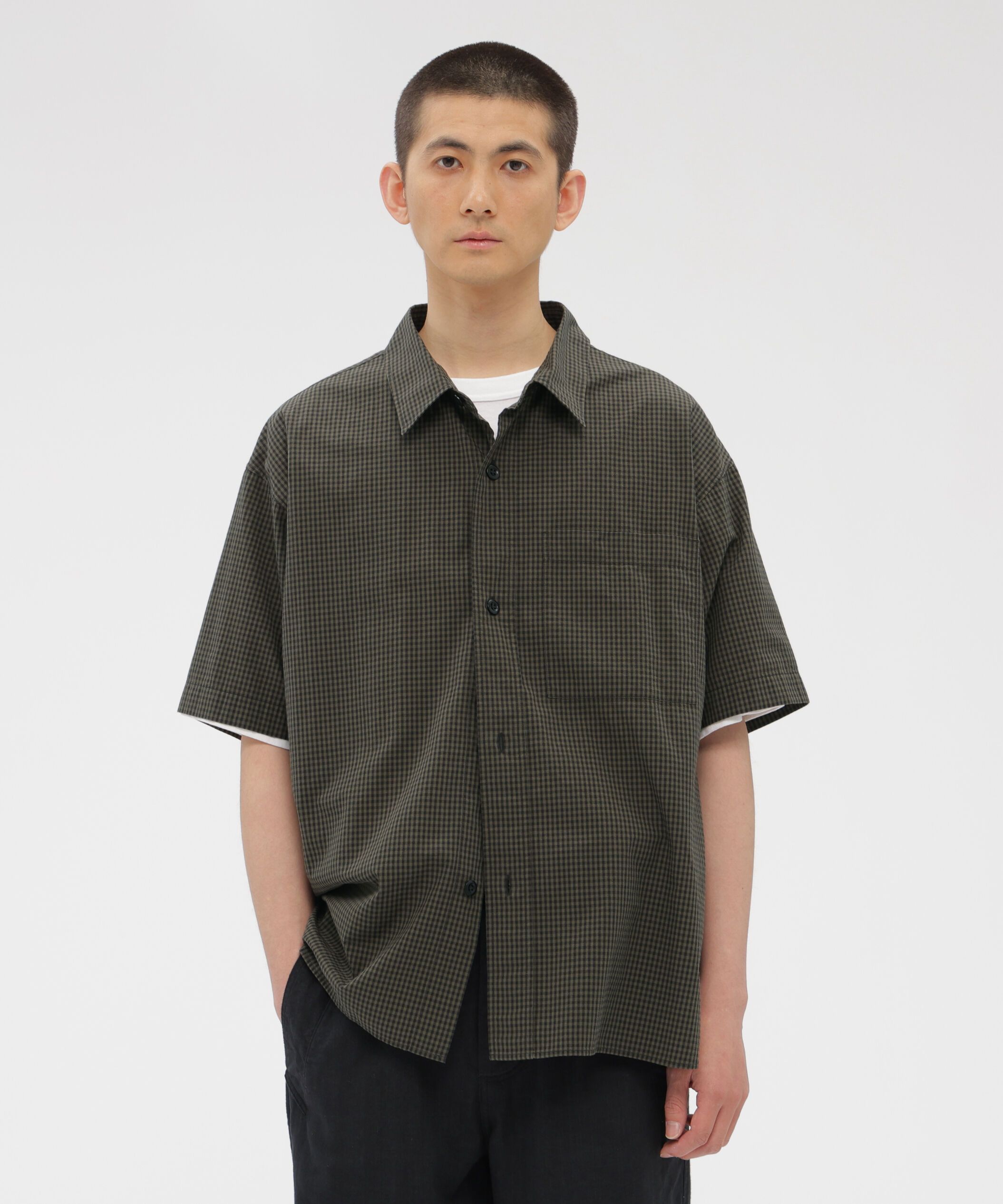 MHL.「YARN DYED COTTON VOILE SHIRT」|シャツ・ブラウス|KHAKI