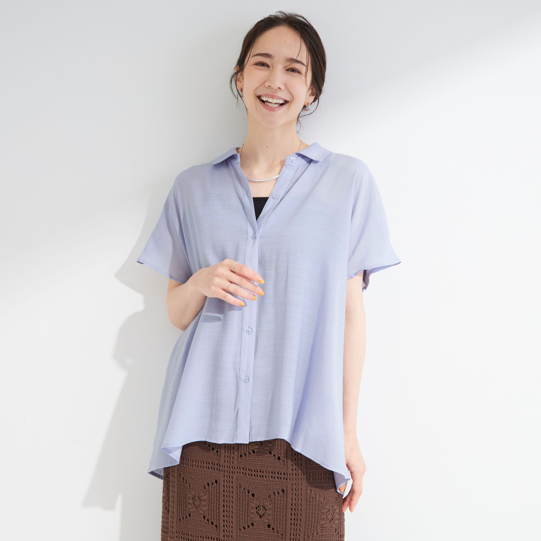 SHOO･LA･RUE「【UV/洗濯機可】ほんのりシアーで上品な バックギャザーブラウス」|シャツ・ブラウス|