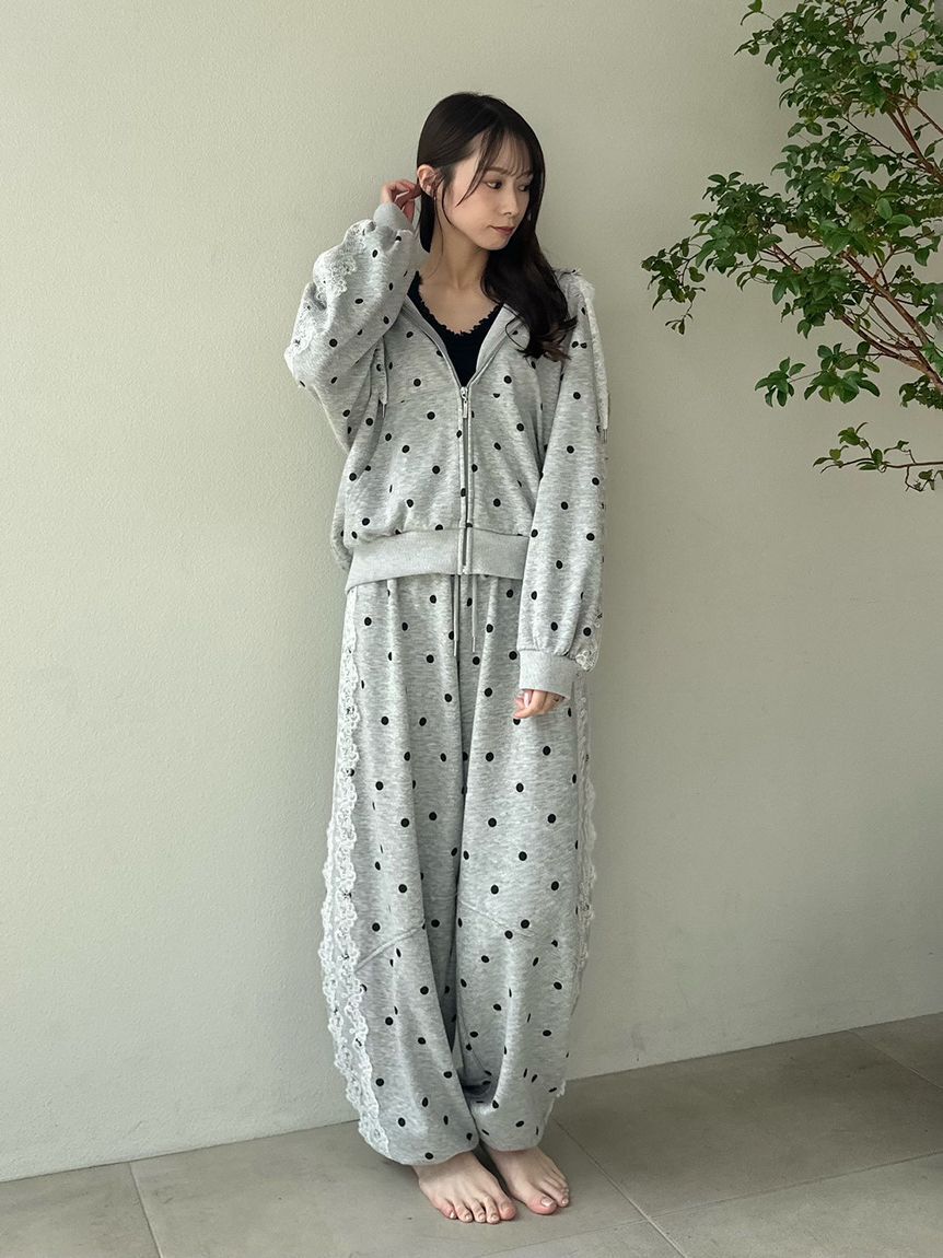 SNIDEL HOME「レーススウェットロングパンツ」|ルームウェア|